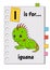 I is for iguana. ABC game for kids. Word and letter. Learning words for study English. Cartoon character. Color vector