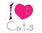 I like cats. I love cats. Children`s T-shirt design. The template for the cover fabric, books.