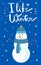 I Like Winter Snowman Poster Vector Illustration