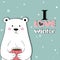 I like winter. Winter time. Vector illustration. Postcard Happy winter.