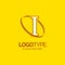 I Logo Template. Yellow Background Circle Brand Name template Pl