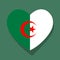 I love Algeria. Algeria flag heart vector illustration