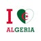 I Love Algeria with heart flag shape Vector