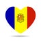 I love Andorra. Andorra flag heart vector illustration isolated on white background