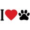I love animals dogs . I love my pet. Symbolic inscription. Icon.