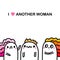 I love another woman hand drawn vector illustration in cartoon comic style man with two girls