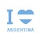 I Love Argentina with heart flag shape Vector