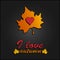 I Love Autumn. Heart symbol in autumn leaves