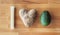 I love avocado or guacamole message spelled out using foods including mozzarella string cheese and a heart shaped potato on a