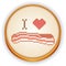 I Love Bacon Cross Stitch Embroidery on Wood Hoop