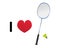 I love badminton vector icon
