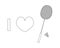 I love badminton vector line icon