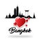 I love Bangkok, Thailand, Greeting card for graphic design, website, banner