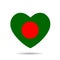 I love Bangladesh .Bangladesh flag heart vector illustration isolated on white background