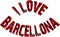 I Love Barcellona text sign illustration