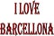 I Love Barcellona text sign illustration