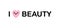 I love beauty hand drawn vector illustration with word smiling heart closed eyes