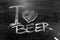 I love beer the inscription chalk on a blackboard