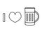 I love beer vector line icon