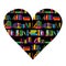 I love books concept with heart made of books