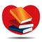 I love books. Reading or learning concept. Vector icon.