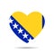 I love Bosnia & Herzegovina. Bosnian & Herzegovinan flag heart vector illustration isolated on white background