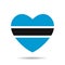 I love Botswana. Botswana flag heart vector illustration isolated on white background