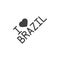 I love Brazil lettering vector icon