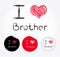 I love brother illustration of heart and stickers