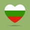 I love Bulgaria Bulgaria flag heart vector illustration isolated on white background