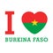 I Love Burkina Faso with heart flag shape Vector