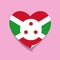 I love Burundi flag heart