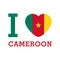 I Love Cameroon with heart flag shape Vector