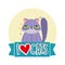 I love cats, grumpy cat pet feline cartoon