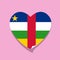 I love Central African Republic flag heart