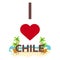 I love Chile. Travel. Palm, summer, lounge chair. Vector flat illustration.