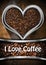 I Love Coffee - Heart with Roasted Coffee Beans