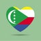 I love Comoros. Comoros flag  heart vector illustration