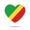 I love Congo. Congo flag heart vector illustration isolated on white background