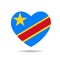 I LOVE Democratic Republic, Democratic Republic of the Congo flag heart vector illustration isolated on white background