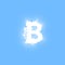 I love Digital bitcoins symbol with light effect on transparent backgraund.