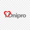 I love Dnipro city vector logo isolated on transparent background. Gray color lettering with symbolic red heart