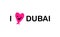 I love Dubai hand drawn vector illustration lettering heart symbol smiling