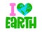 I Love Earth sticker - text quotes and planet earth drawing with eco friendly quote.