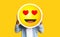 I Love Emoji. Unrecognizable Black Man Hiding Face Against Romantic Emoticon Sticker