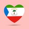 I love Equatorial Guinea.Equatorial Guinea flag heart vector illustration isolated on white background