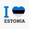 I Love Estonia with heart flag shape Vector