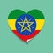 I love Ethiopia flag heart