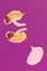 I love fast food. French fries in the form of is kidneys on pink background