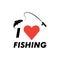 I love fishing graphic design template vector isolated